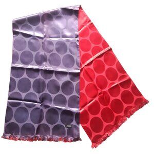 Currie Vintage Silk Scarf Double Sided, Red & Purple Circle Pattern